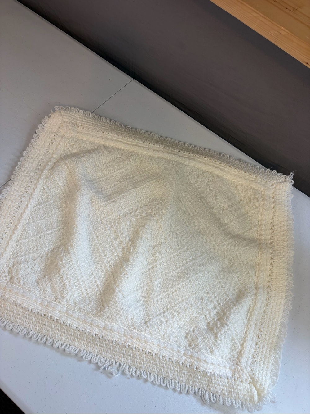 Vintage Eatons Standard Pillow Case Sham Set Acrylic Boho Cottagecore Off White - Picture 6 of 14